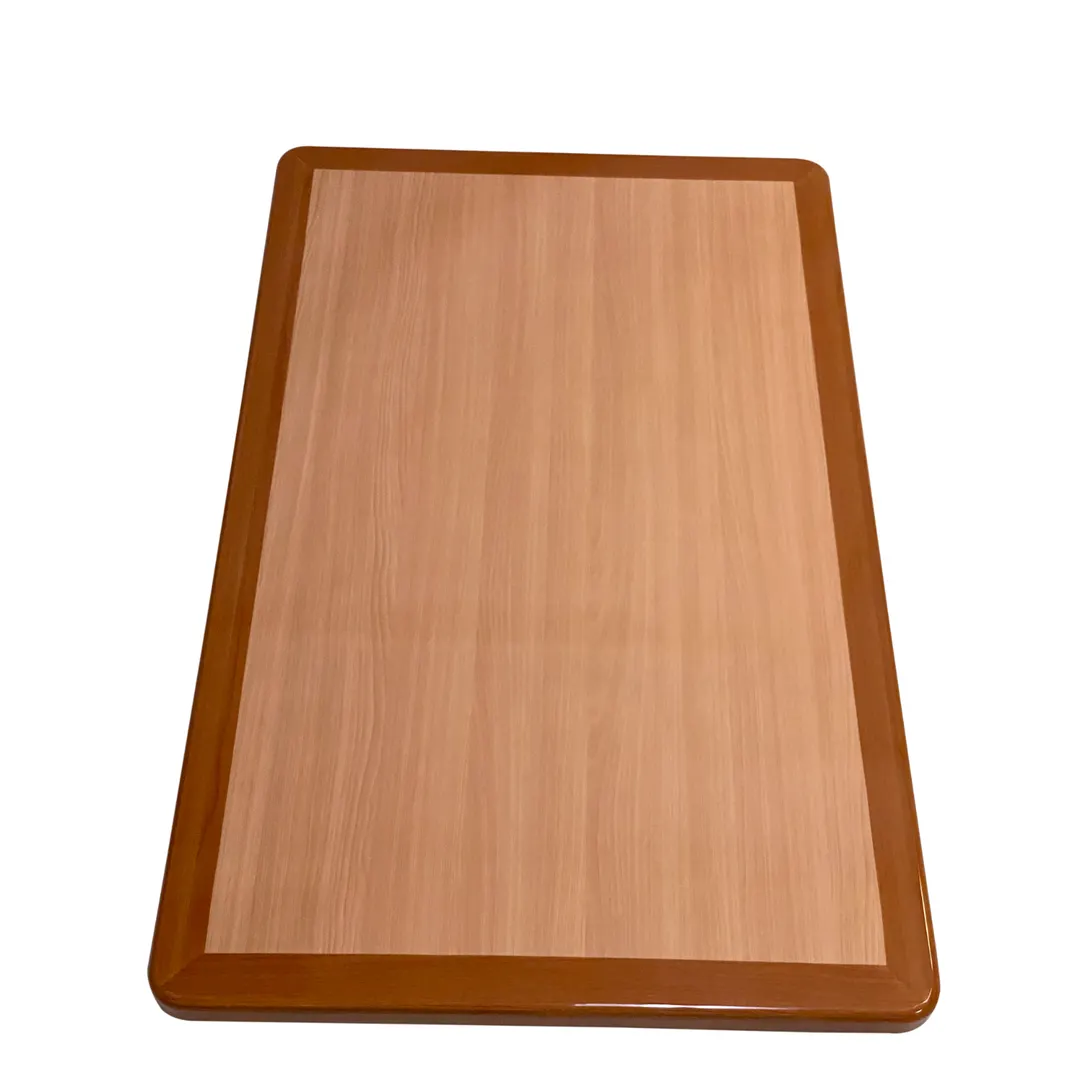 AAA Furniture Wholesale RNOT3048 Rectangle Resin Table Top, 30" x 48", Dual Color, Natural Finish Inlay, Oak Finish Edge