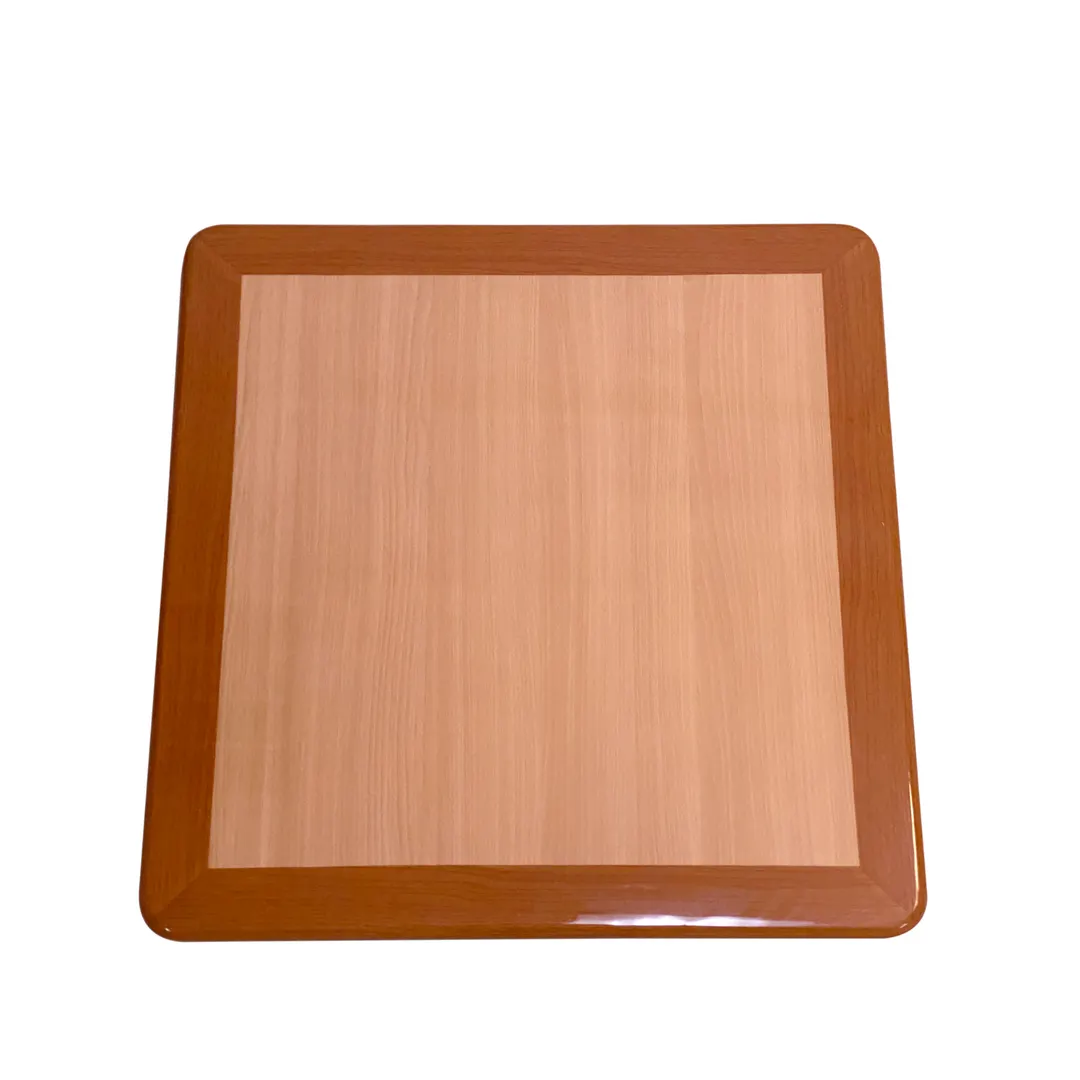 AAA Furniture Wholesale RNOT3636 Square Resin Table Top, 36" x 36", Dual Color, Natural Finish Inlay, Oak Finish Edge
