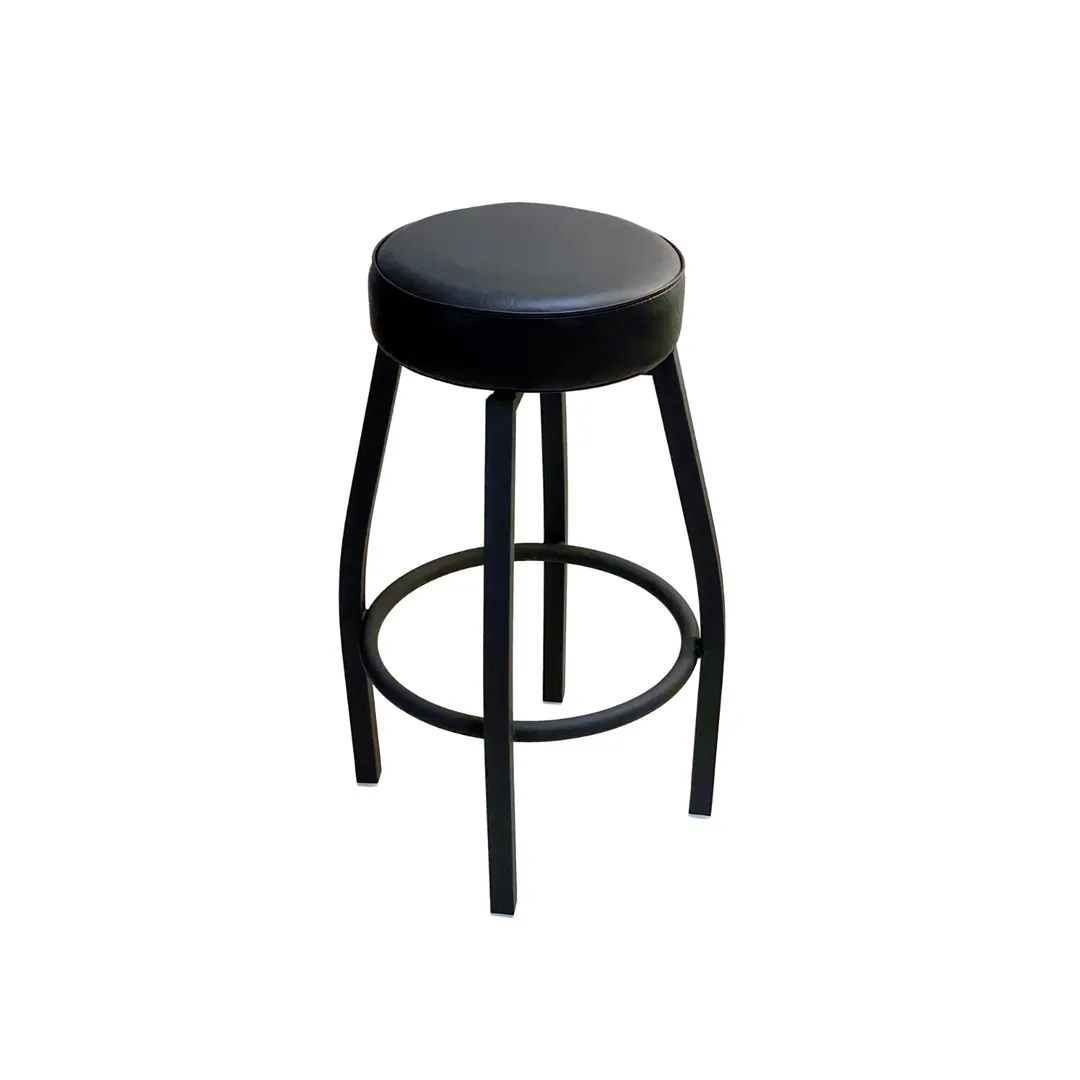 AAA Furniture Wholesale SRB-316 - Backless Bar Stool, Black Metal Frame, Vinyl Upholstered Seat, Footring