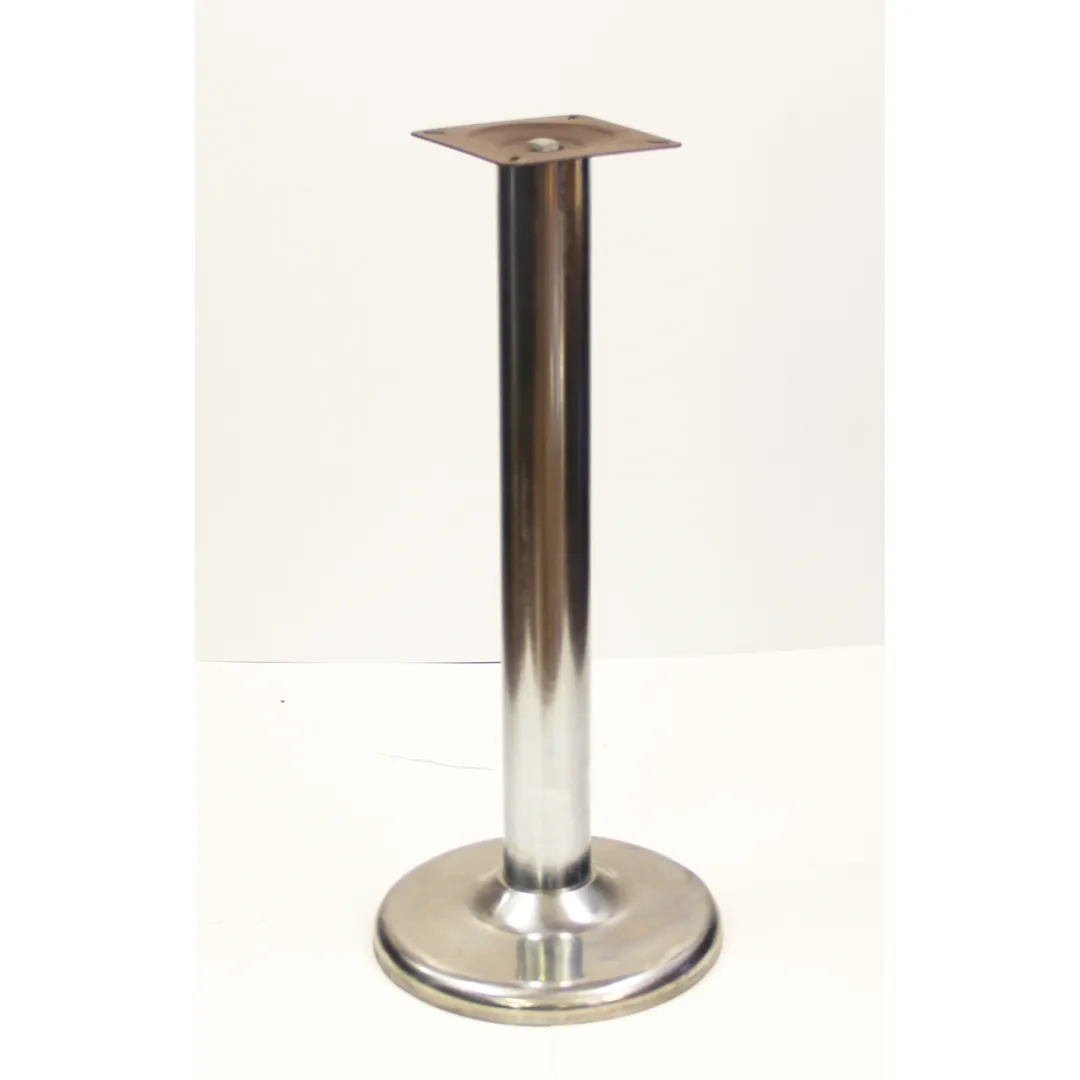 AAA Furniture Wholesale TSR12 Dining Height Metal Table Base, 12" Base, 3" Chrome Column, Stainless Steel, Bolt-Down