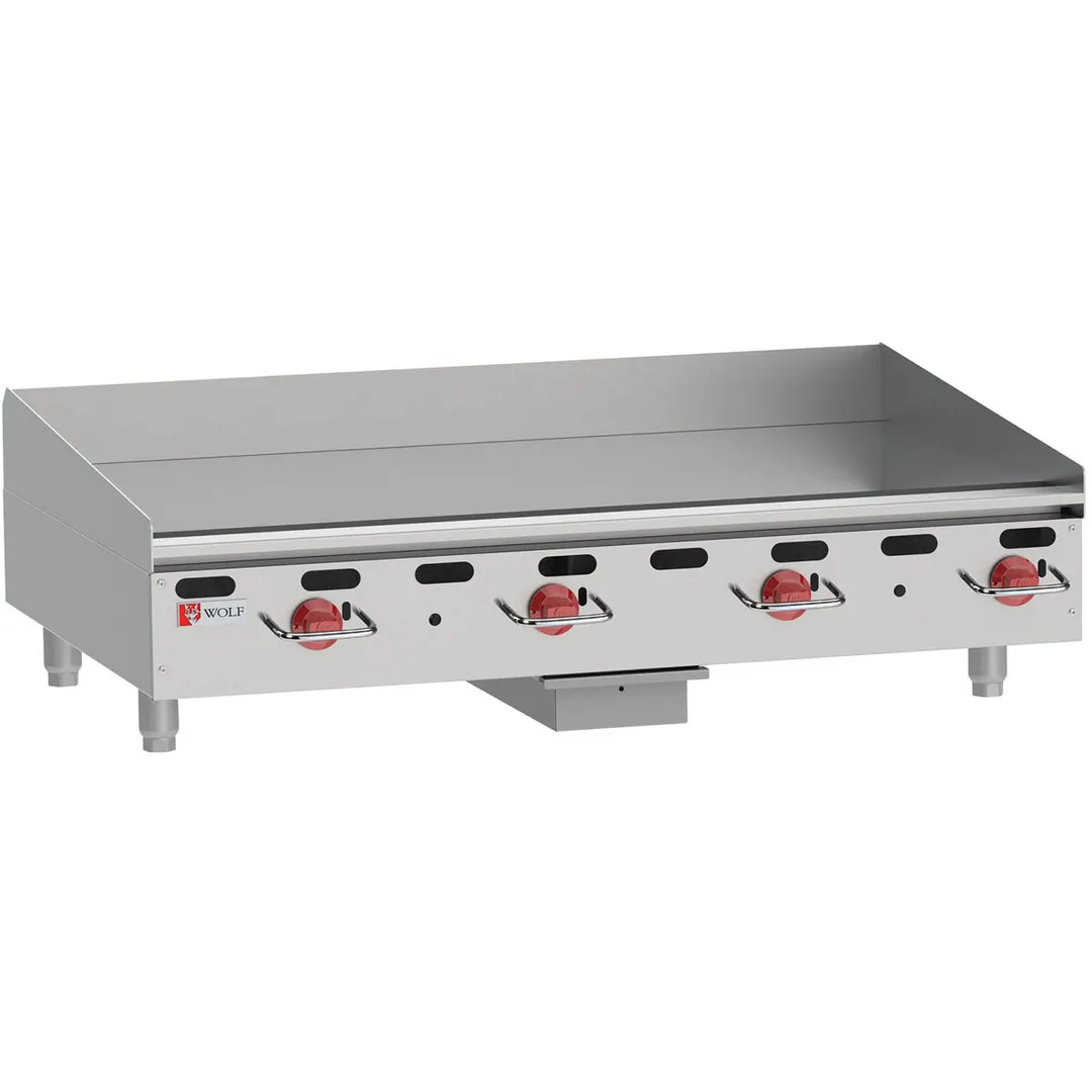 Wolf AGM72 72" Countertop Manual Gas Griddle, 1" Steel Plate, 162.000 BTU