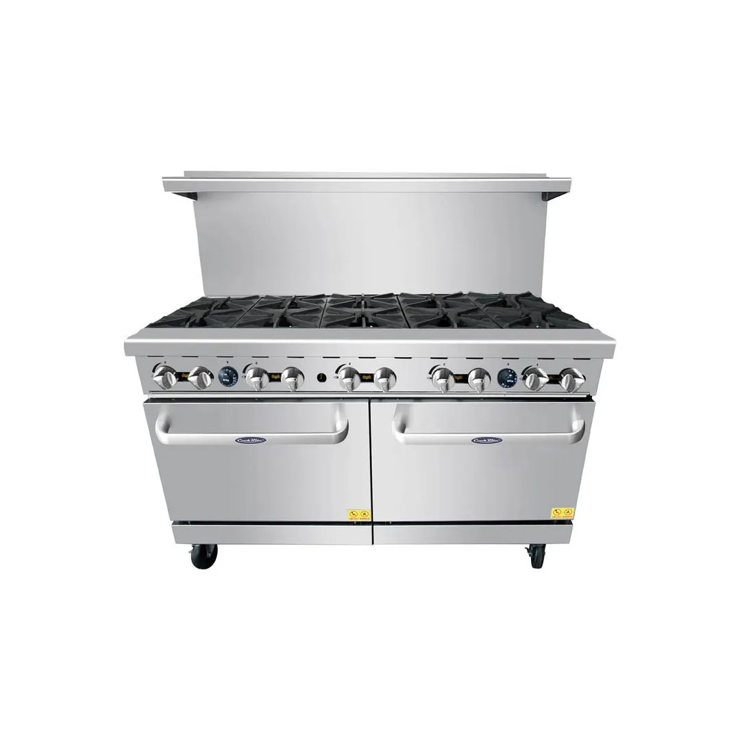 Atosa USA AGR-10B-LP 60" Liquid Propane Gas Restaurant Range w/ (10) Open Burners, 374.000 BTU