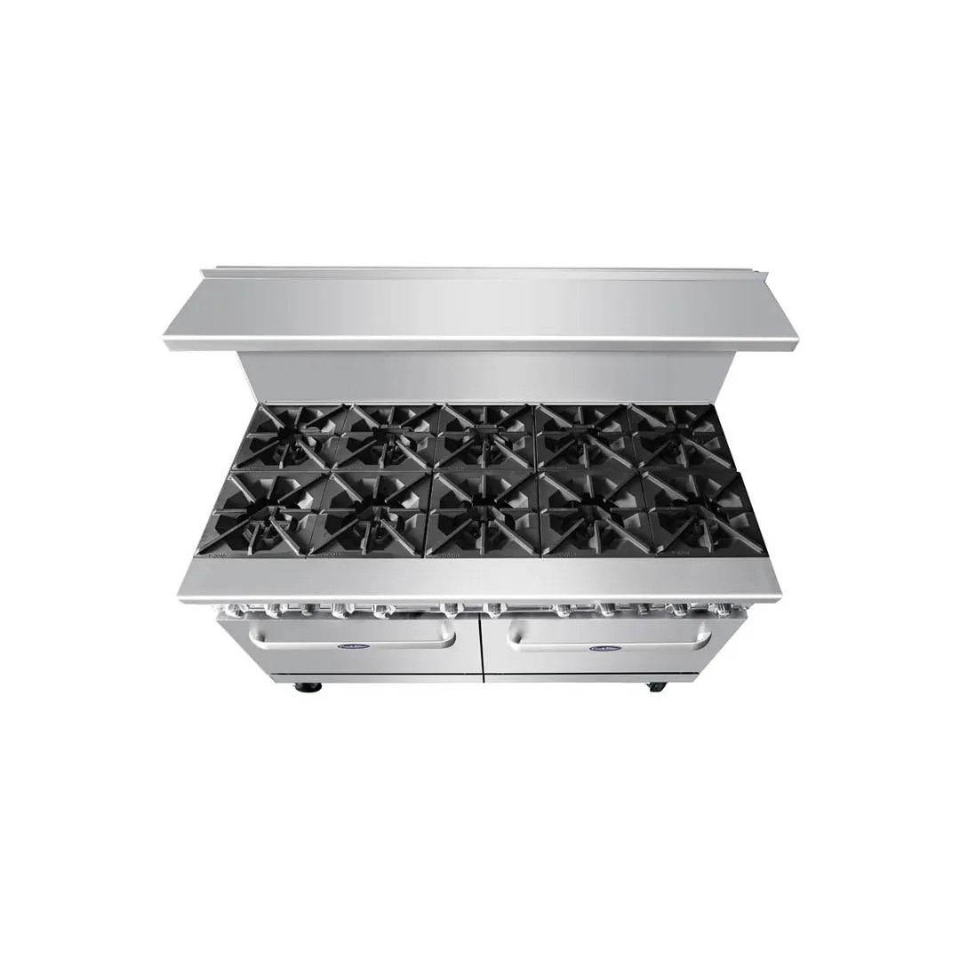 Atosa USA AGR-10B-LP 60" Liquid Propane Gas Restaurant Range w/ (10) Open Burners, 374.000 BTU