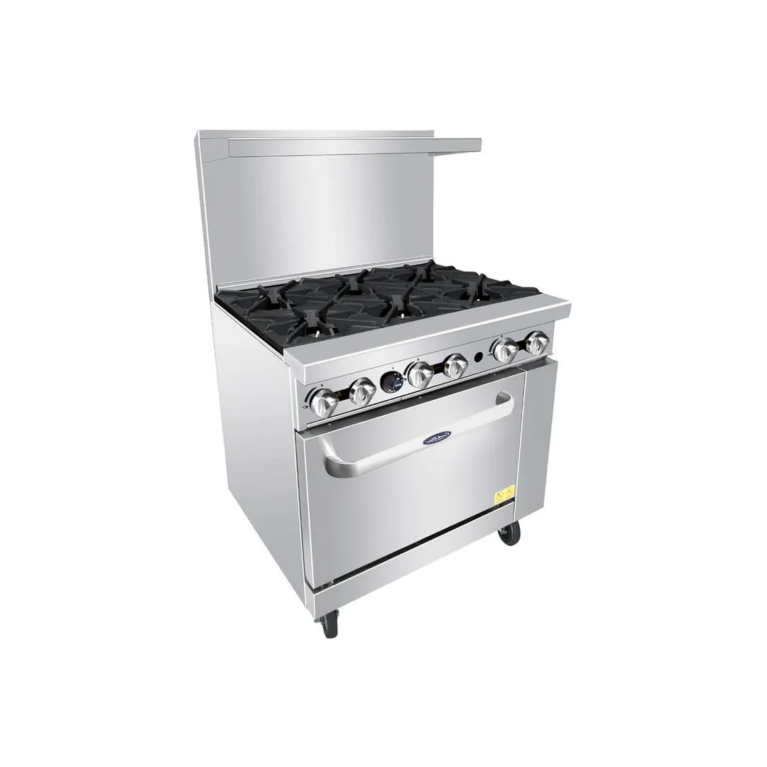 Atosa USA AGR-6B-NG 36" Gas Restaurant Range w/ (6) Open Burners, (1) Oven, 219.000 BTU