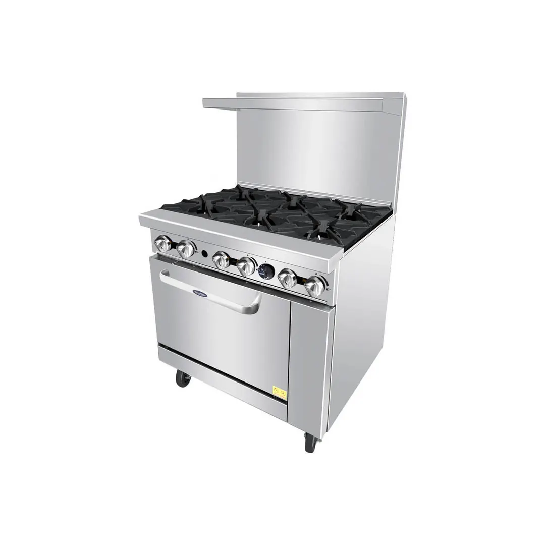 Atosa USA AGR-6B-NG 36" Gas Restaurant Range w/ (6) Open Burners, (1) Oven, 219.000 BTU