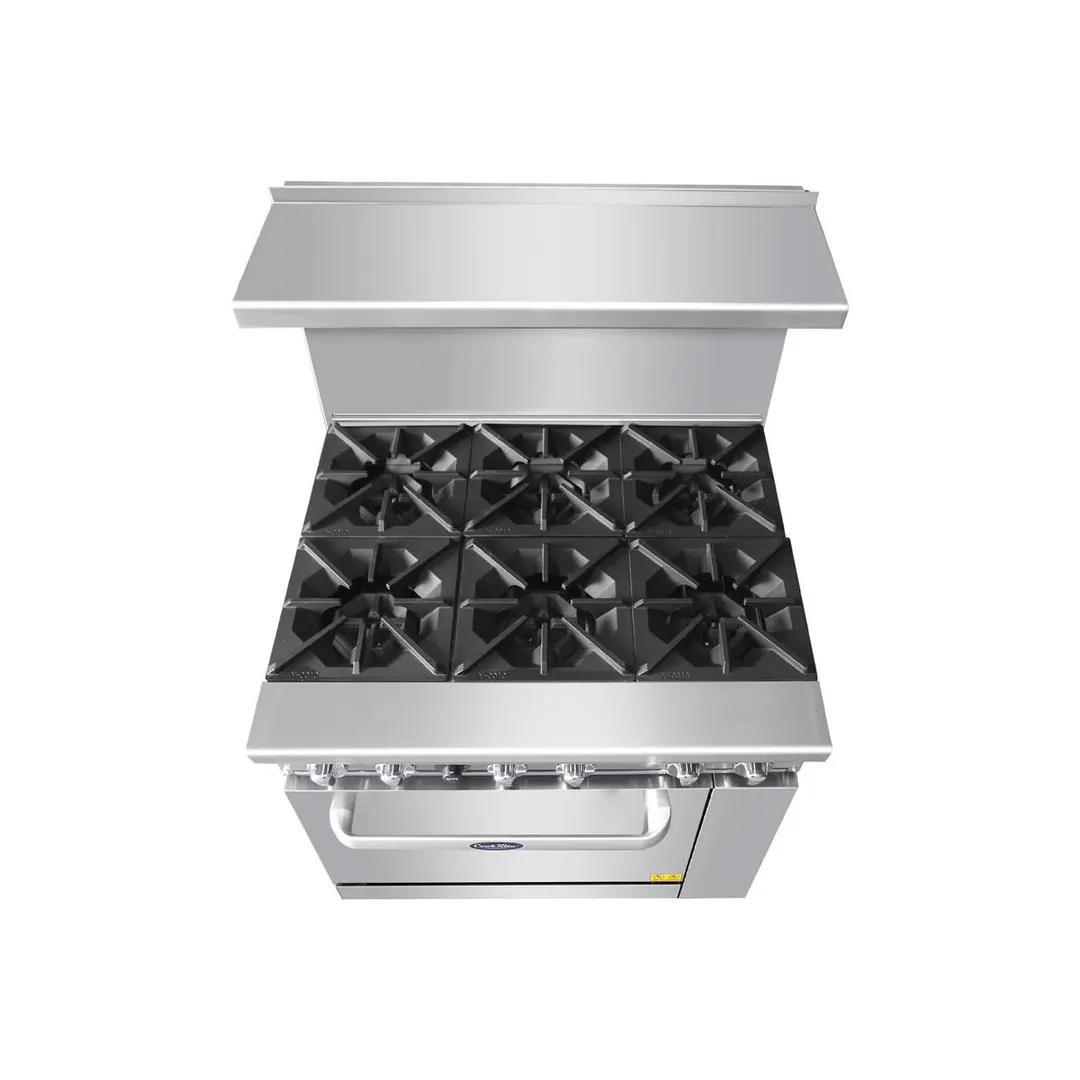 Atosa USA AGR-6B-NG 36" Gas Restaurant Range w/ (6) Open Burners, (1) Oven, 219.000 BTU
