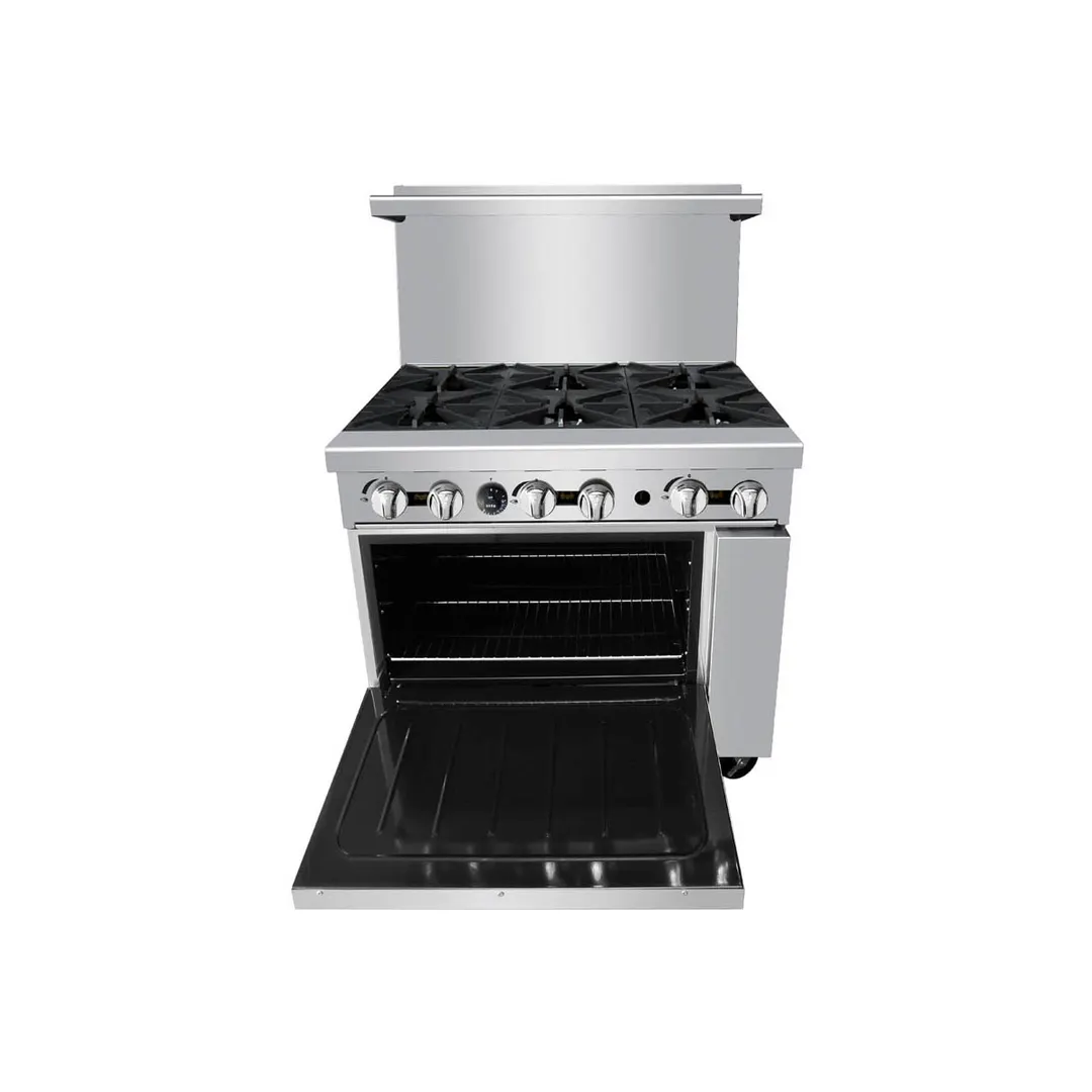 Atosa USA AGR-6B-NG 36" Gas Restaurant Range w/ (6) Open Burners, (1) Oven, 219.000 BTU