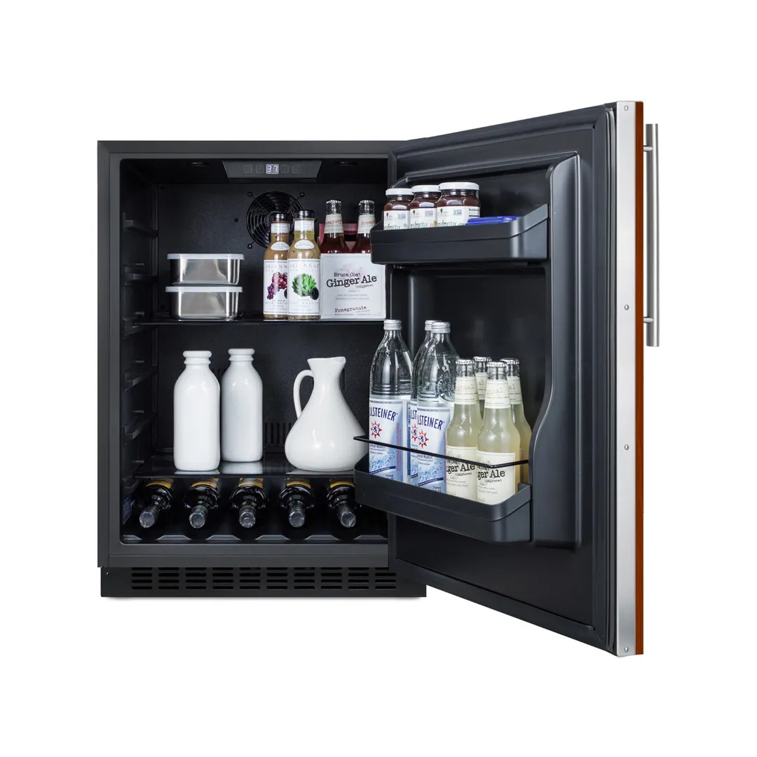 Summit AL54IF 24" Built-in Undercounter Refrigerator in Black, Panel Ready Door, 4.8 cu. ft.