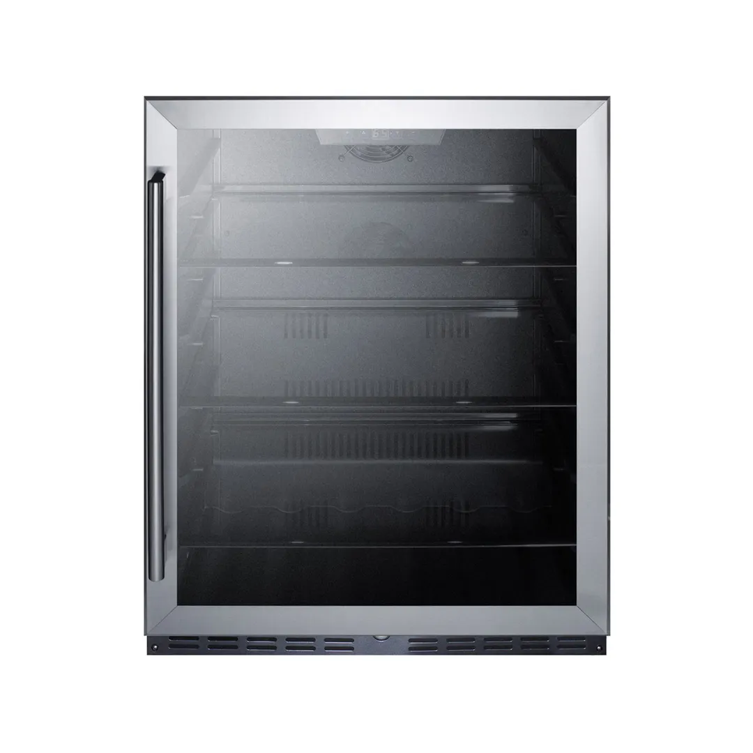 Summit AL57G 24" Built-in Undercounter Glass Door Refrigerator in Black, ADA compliant, 5 cu. ft.