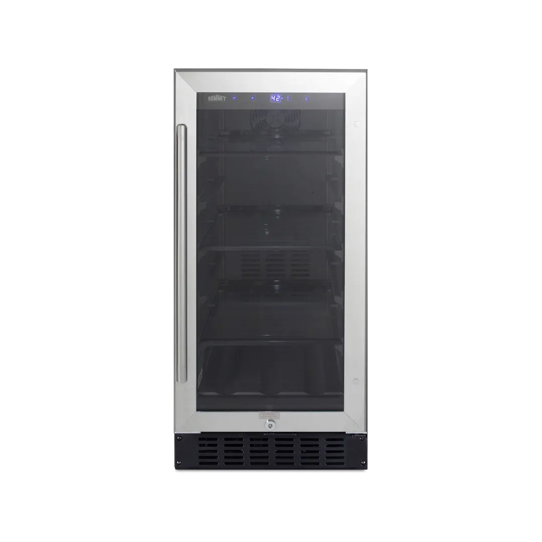 Summit ALBV15 Undercounter Beverage Center with Glass Door, in Black, 2.3 cu.ft