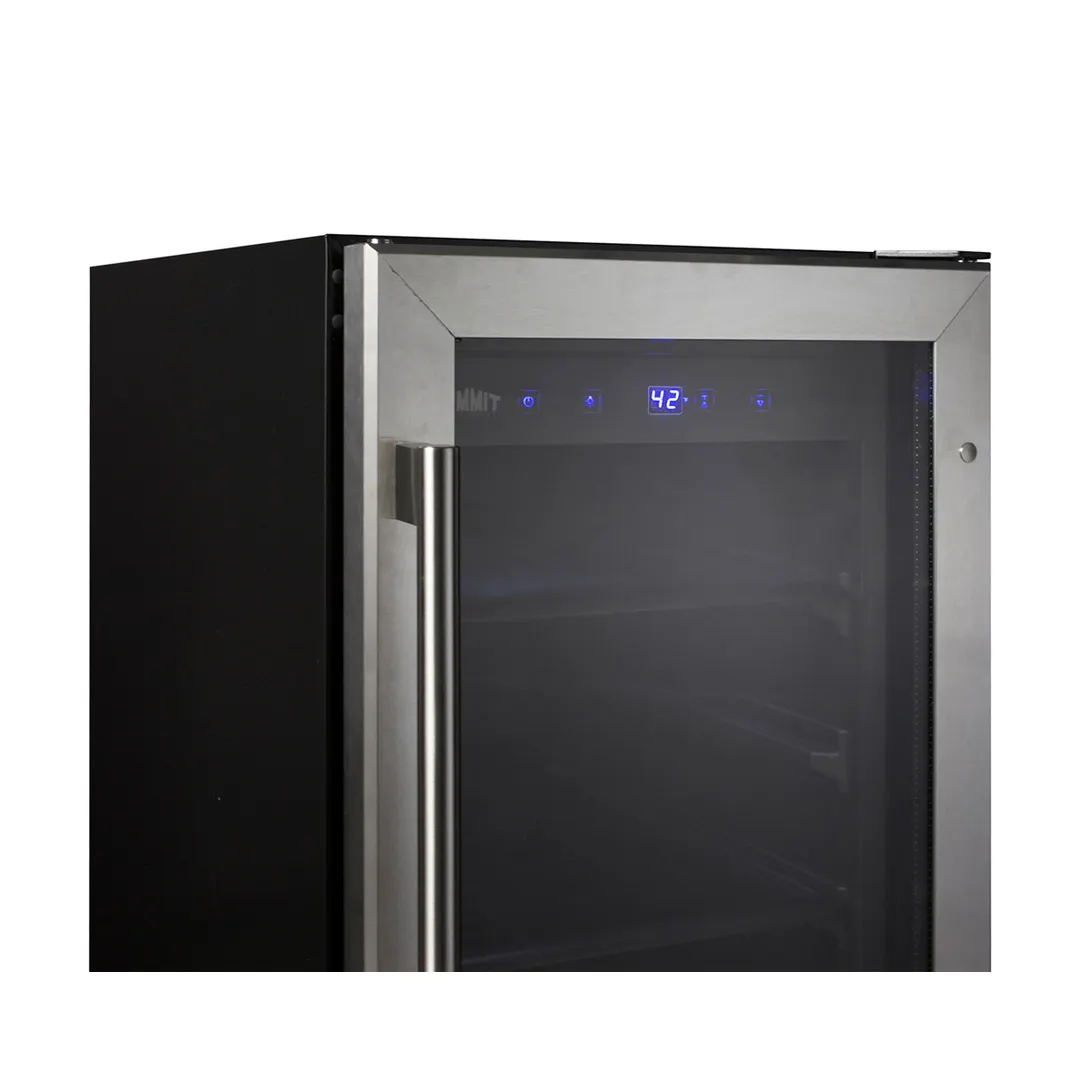 Summit ALBV15 Undercounter Beverage Center with Glass Door, in Black, 2.3 cu.ft