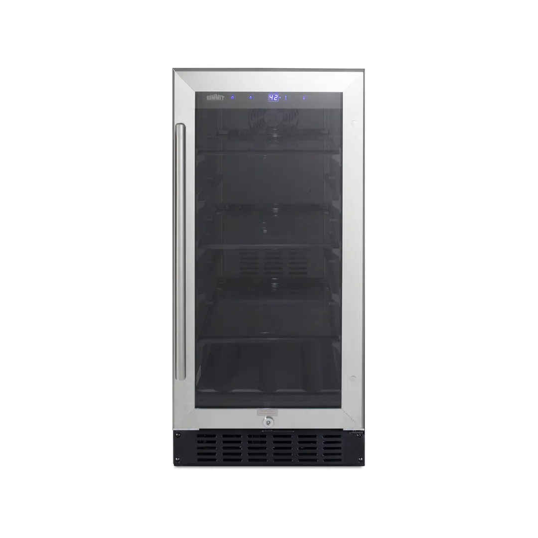 Summit ALBV15CSS Undercounter Beverage Center w/ Glass Door, 2.3 cu.ft