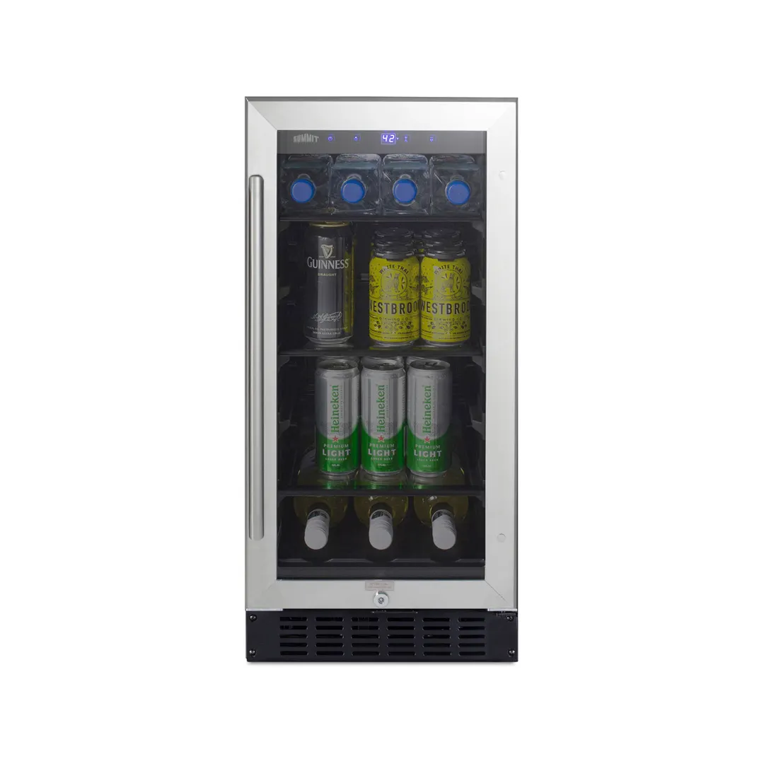 Summit ALBV15CSS Undercounter Beverage Center w/ Glass Door, 2.3 cu.ft