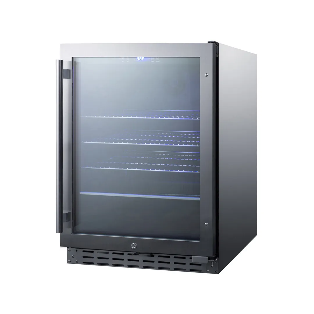 Summit ALBV2466CSS 23-1/2" Countertop Glass Door Beverage Merchandiser, 4.2 cu. ft.