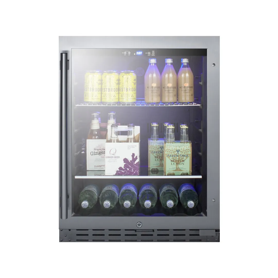 Summit ALBV2466CSS 23-1/2" Countertop Glass Door Beverage Merchandiser, 4.2 cu. ft.