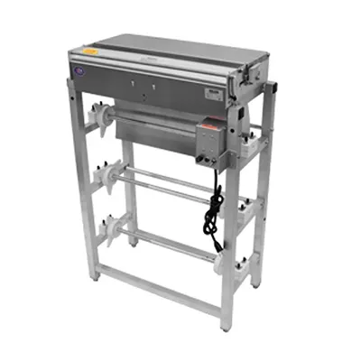 Alfa International 112B Heat Seal Wrapper, Floor, 3‑Roll Capacity, Hot Plate, Cut‑Off Rod, Steel, 725 W, 115 V