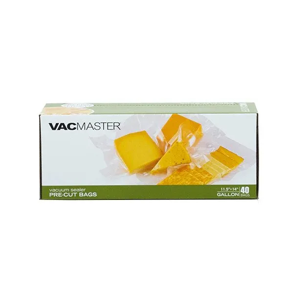 Alfa International 948260 VacMaster Pre-Cut Vacuum Sealer Bags, 11.5"x14", 3-Mil Full Mesh, Gallon Size, Box