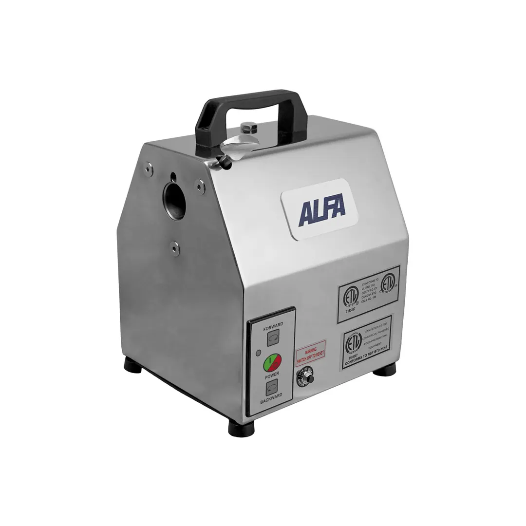 Alfa International APB-12 Power Base Unit – 1 HP, #12 Hub, Stainless Steel, 110V/60Hz 1‑Phase, 8A, ETL
