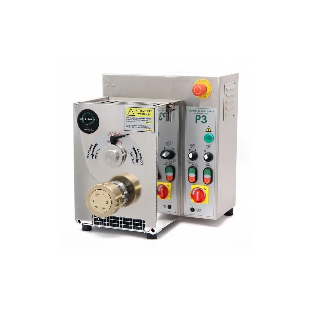 Alfa International P3 Countertop Pasta Extruder and Mixer, 6,5 lbs Hopper Capacity, 17,5-22  lbs Output/hr, 1 Hp