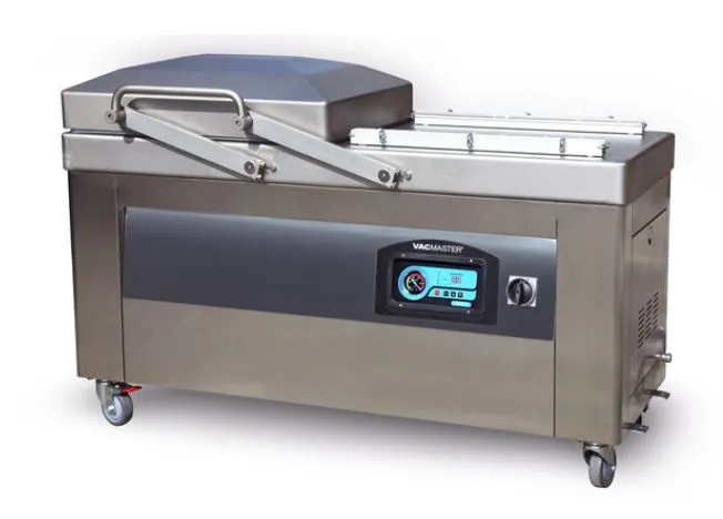Alfa International VP600 Vacmaster Double Chamber Vacuum Sealer, Floor Model, 28.5"W x 21.8"D Chambers, 32" Seal Bars, Stainless Steel, 3HP, 220V