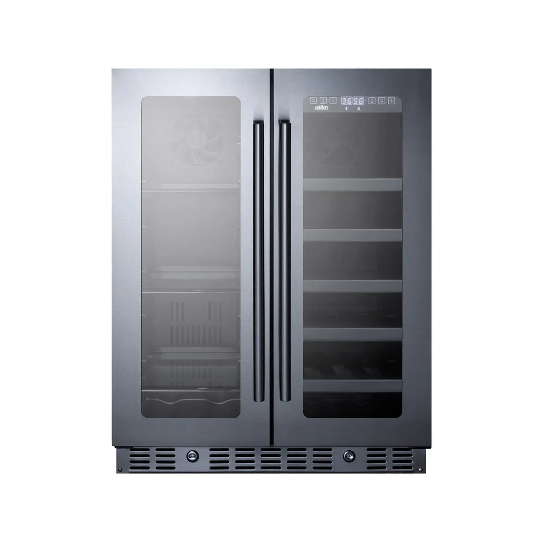 Summit ALFD24WBV 23" Glass Door Wine Refrigerator, Dual Temperature, 21 Bottles