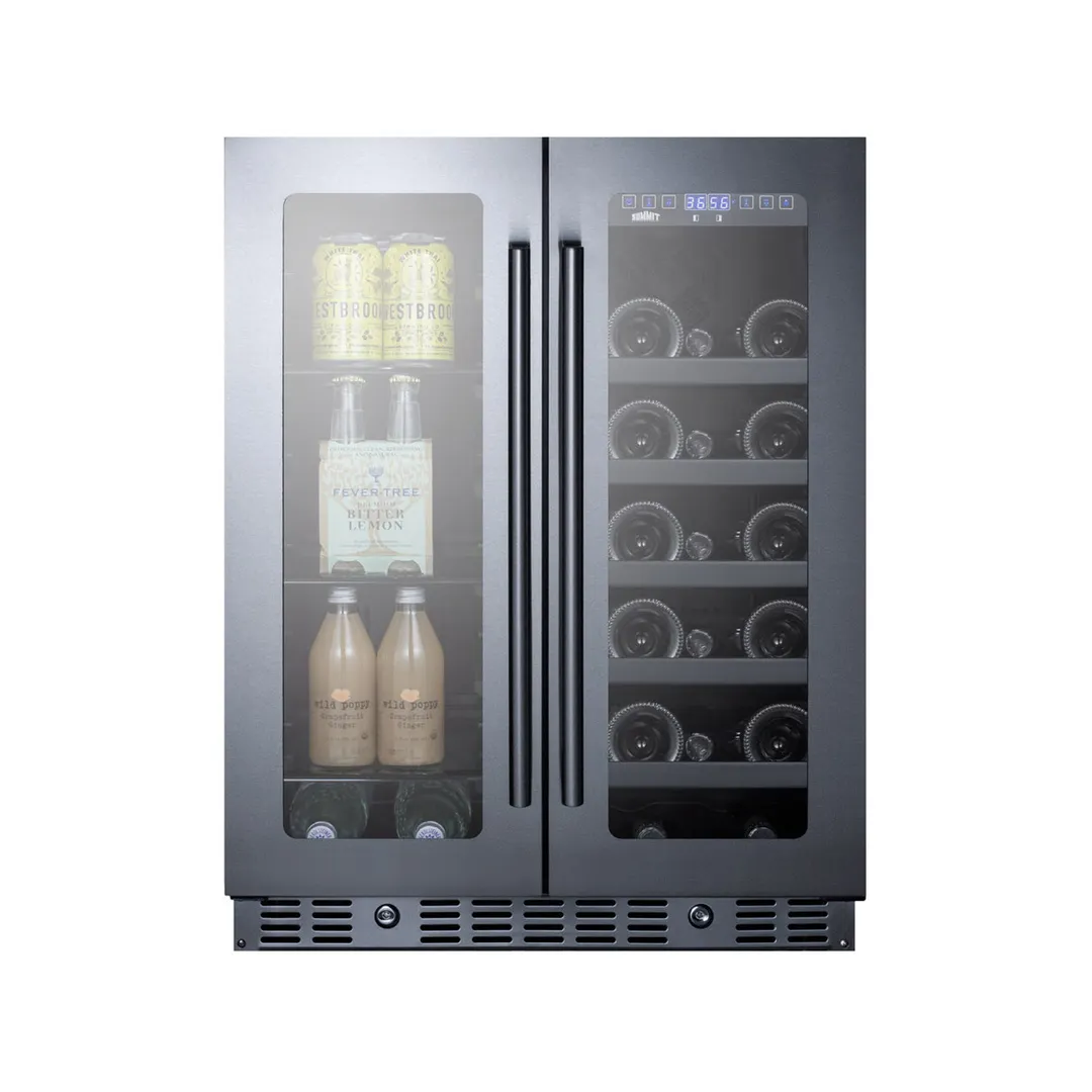 Summit ALFD24WBV 23" Glass Door Wine Refrigerator, Dual Temperature, 21 Bottles