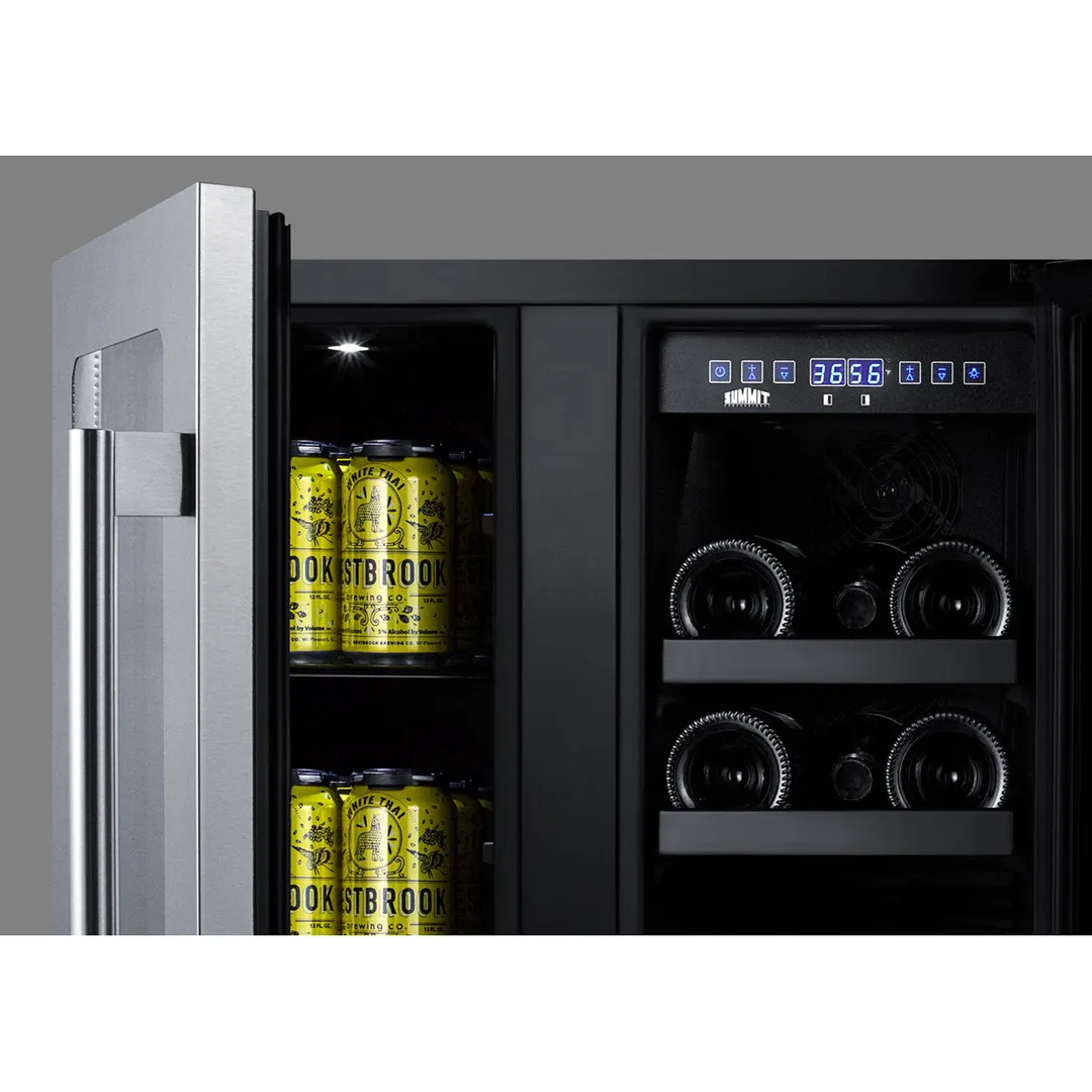 Summit ALFD24WBV 23" Glass Door Wine Refrigerator, Dual Temperature, 21 Bottles