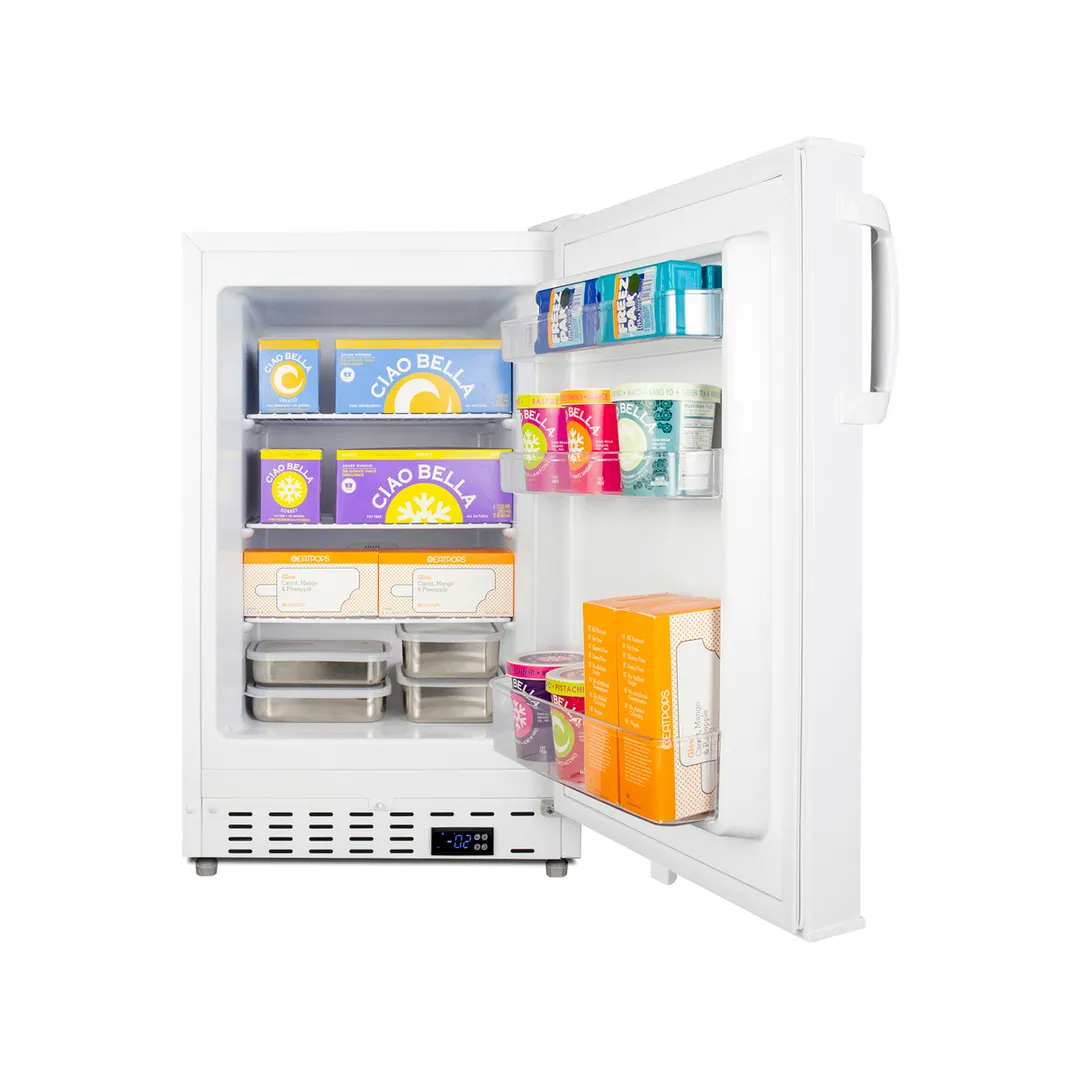 Summit ALFZ36 20" Built-in or Freestanding Undercounter Freezer in White, 2.68 cu. ft.