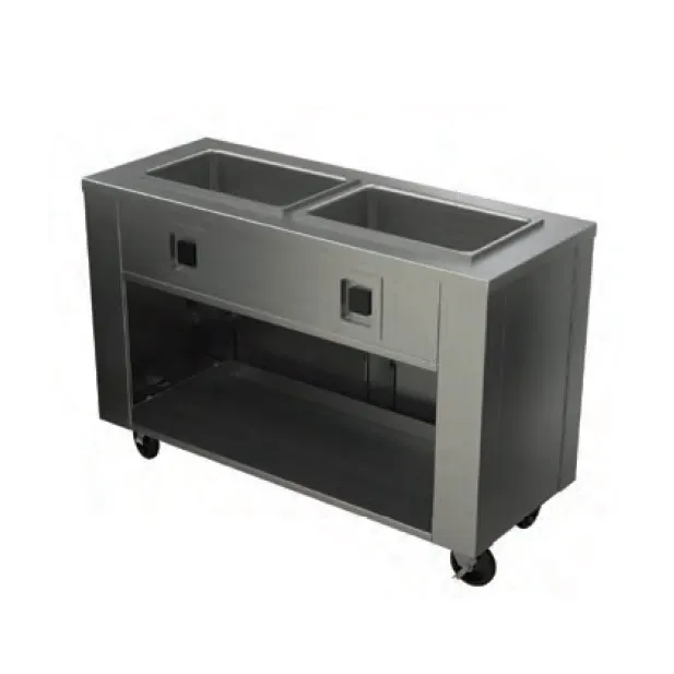 Alluserv AHFSL3 74" Evolution SlimLine Hot Food Counter, Enclosed Base w/ Storage,  (3) Pan