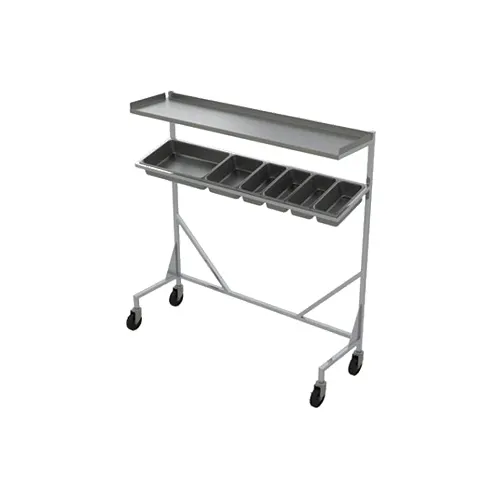 Alluserv SS60CS Stainless Steel Cantilever Patient Tray Starter Station - 60"L x 18"