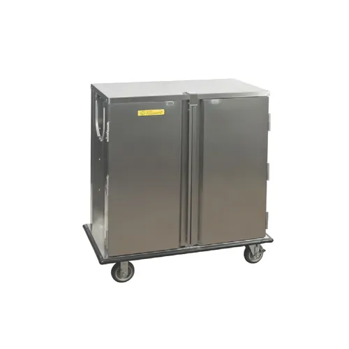 Alluserv TC21-18 Stainless Steel 18 Tray Elite Meal Delivery Cart w/ 2 Compartments