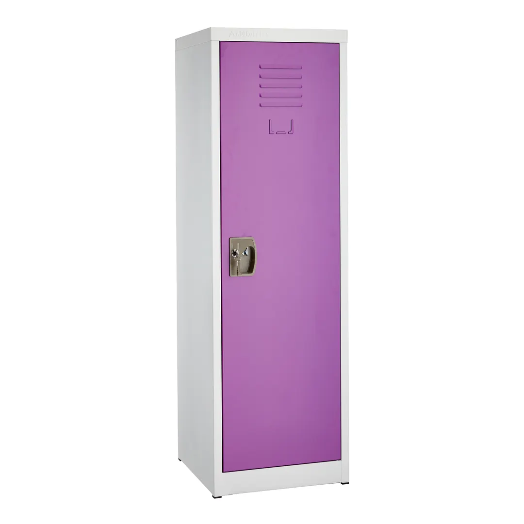 Alpine Industries ADI629-01-PUR Steel Purple Single Tier Storage Locker for Kids - 48"H x 15"W