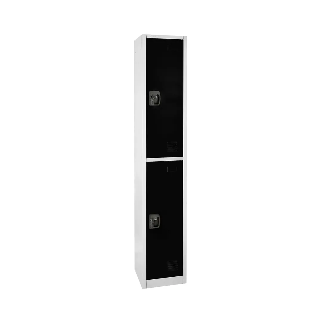 Alpine Industries ADI629-202-BLK Black Storage Locker with 2 Doors 2 Hooks - 72" H x 12" W
