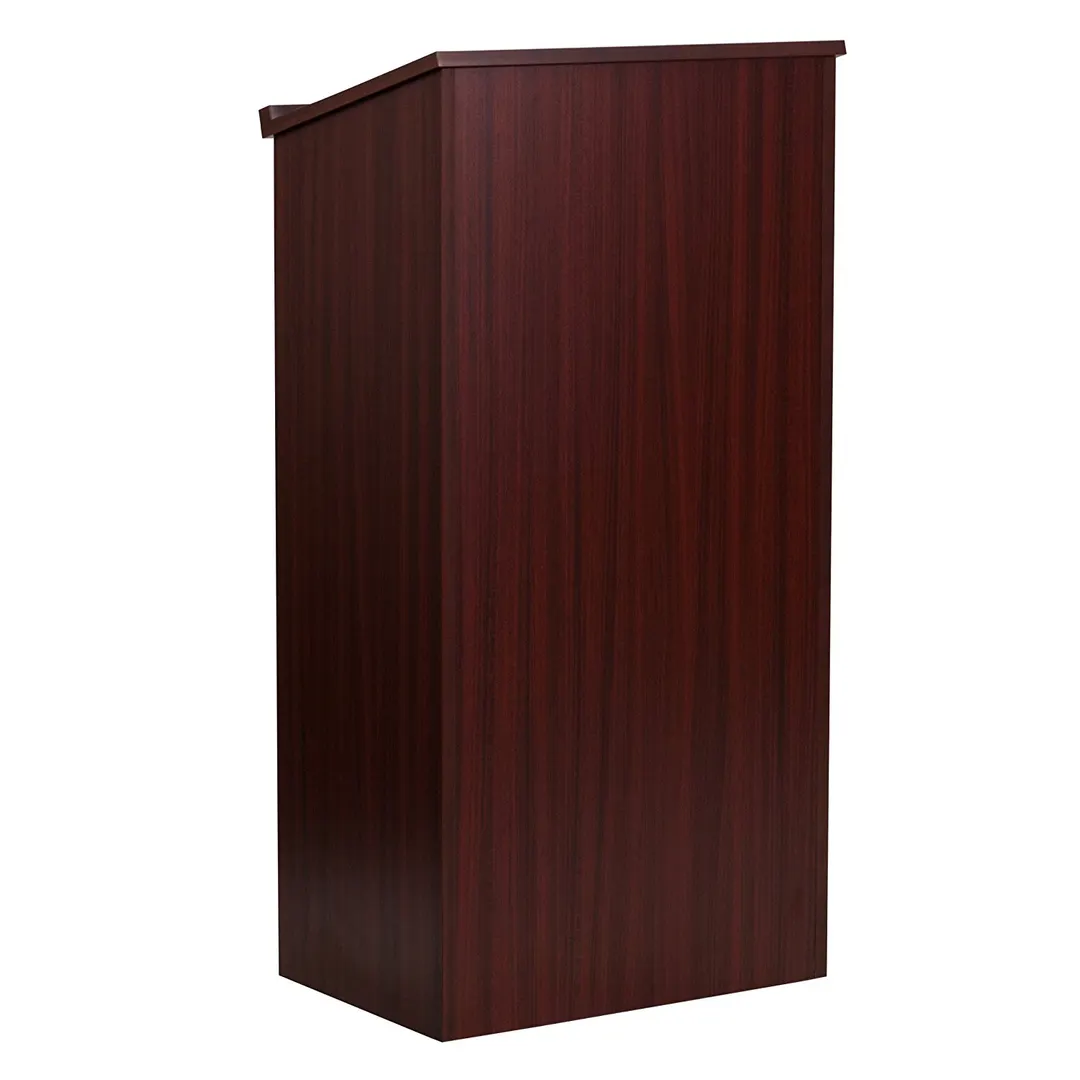 Alpine Industries ADI661-01 Speakers Podium Lectern, Floor Model, 23"W x 15"D, Wood, Mahogany Finish