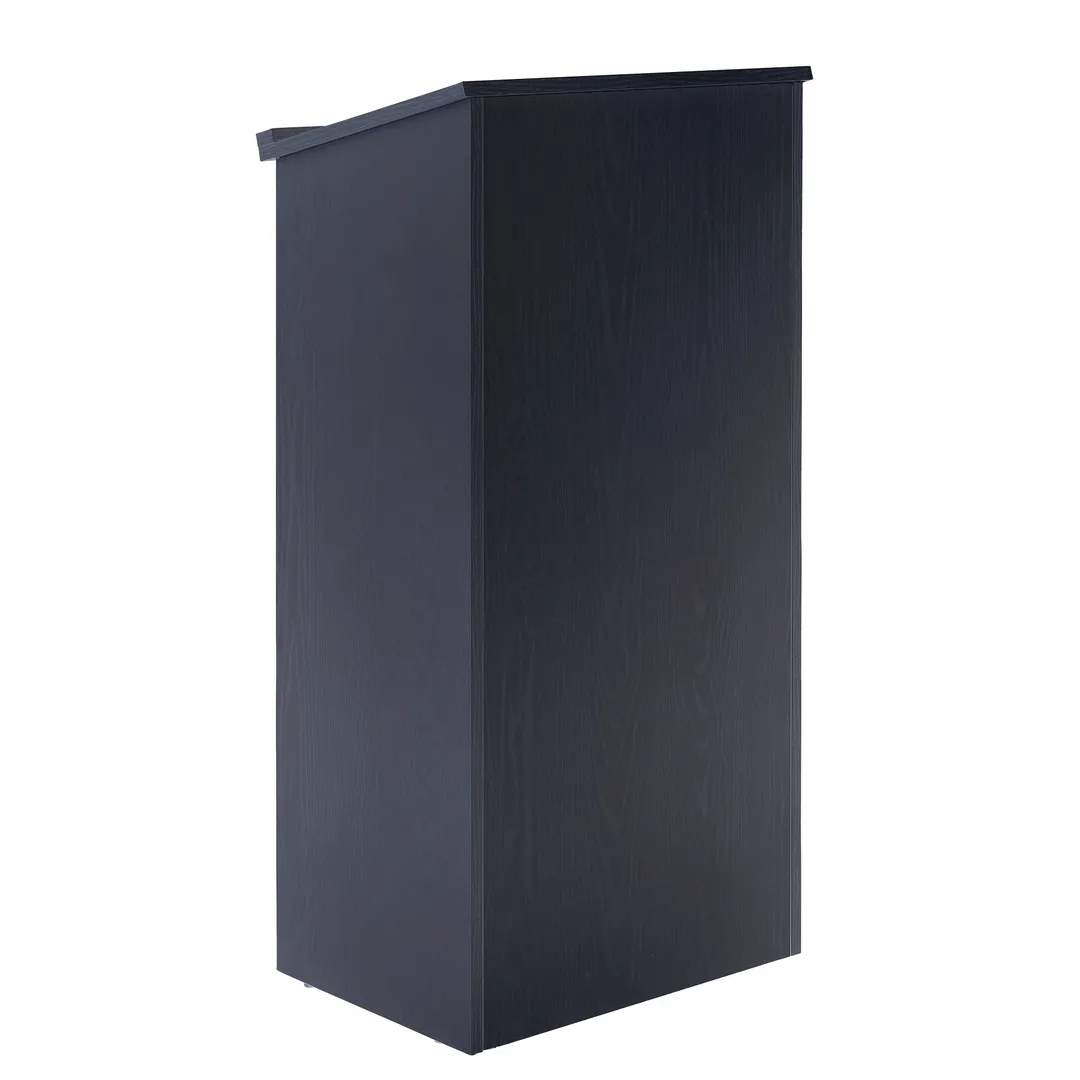 Alpine Industries ADI661-01-BLK Wood Speakers Podium Lectern, Floor Model, 23"W x 15"D, Black Finish