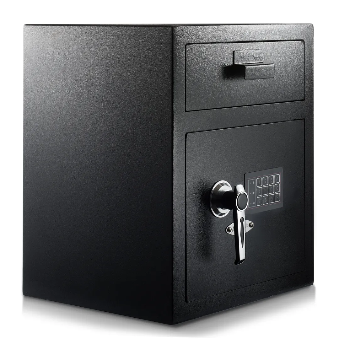 Alpine Industries ADI670-200-BLK Digital Depository Safe, 1.1 Cu. Ft., Steel, Black Finish, Digital Lock