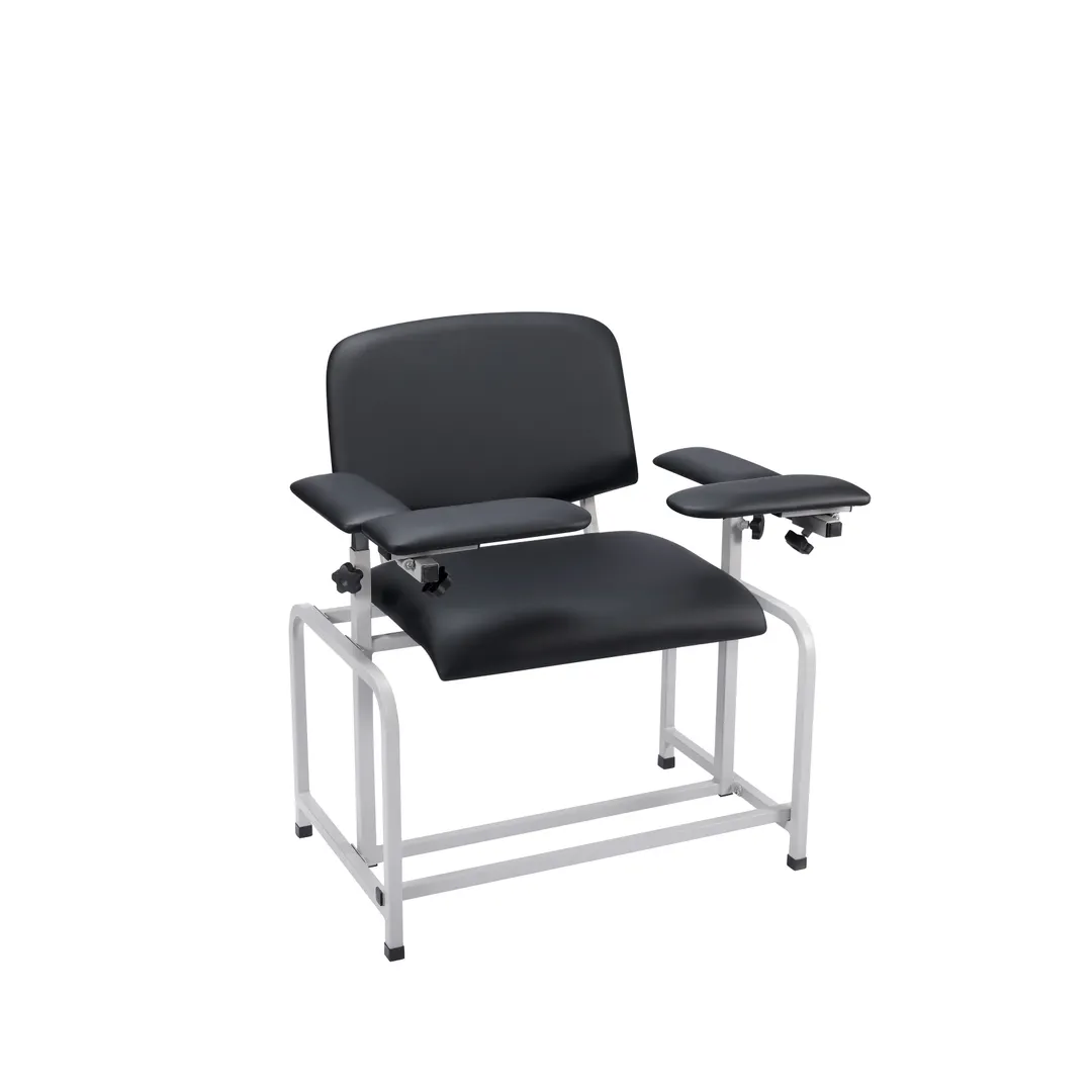 Alpine Industries ADI997-01-BLK-HD Bariatric Blood Drawing Chair, Padded, Polyurethane Upholstery, Black, 600 lbs
