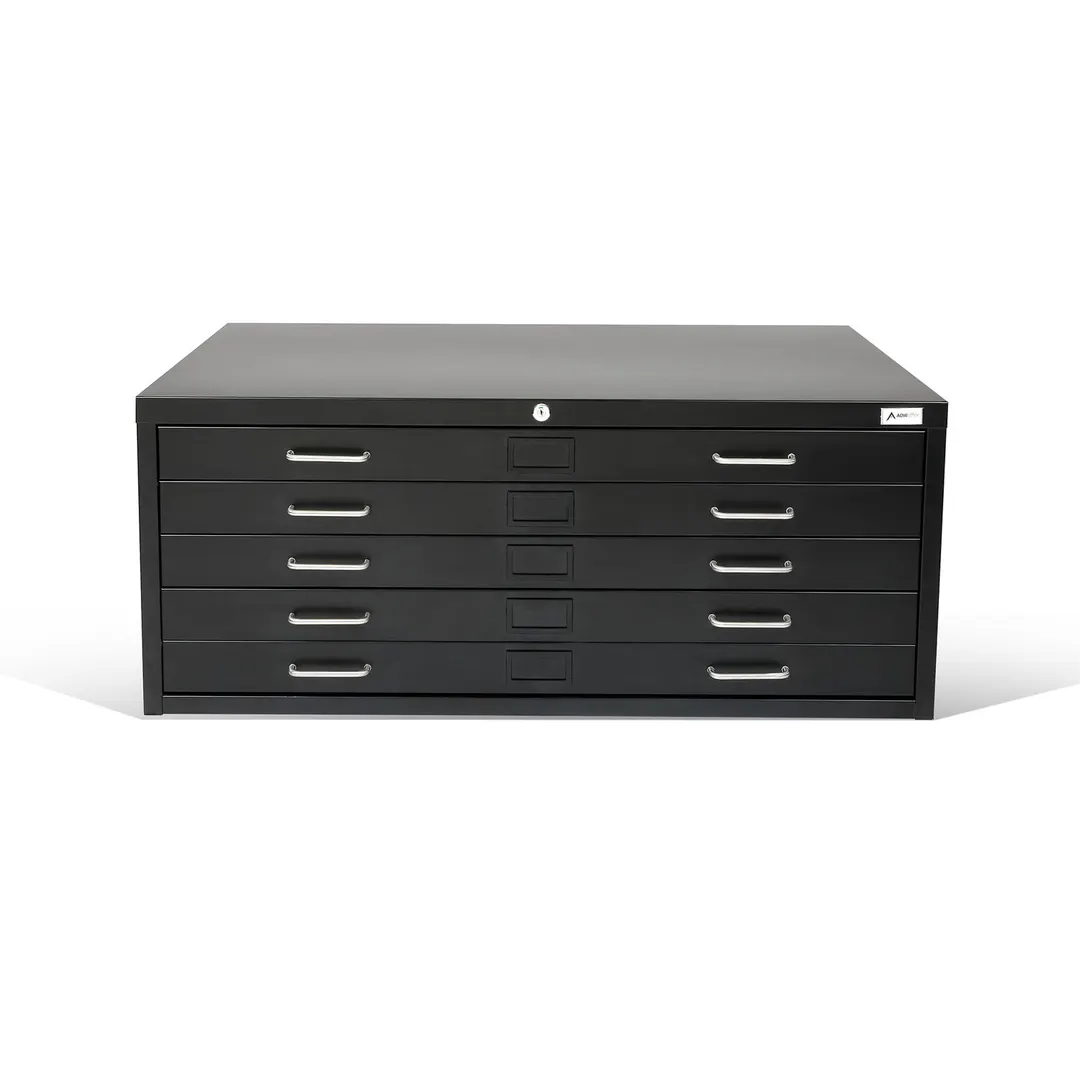 Alpine Industries ADIOF500-01 Vertical File Cabinet, 5 Drawers, Heavy Gauge Steel, for 20x36 Sheets