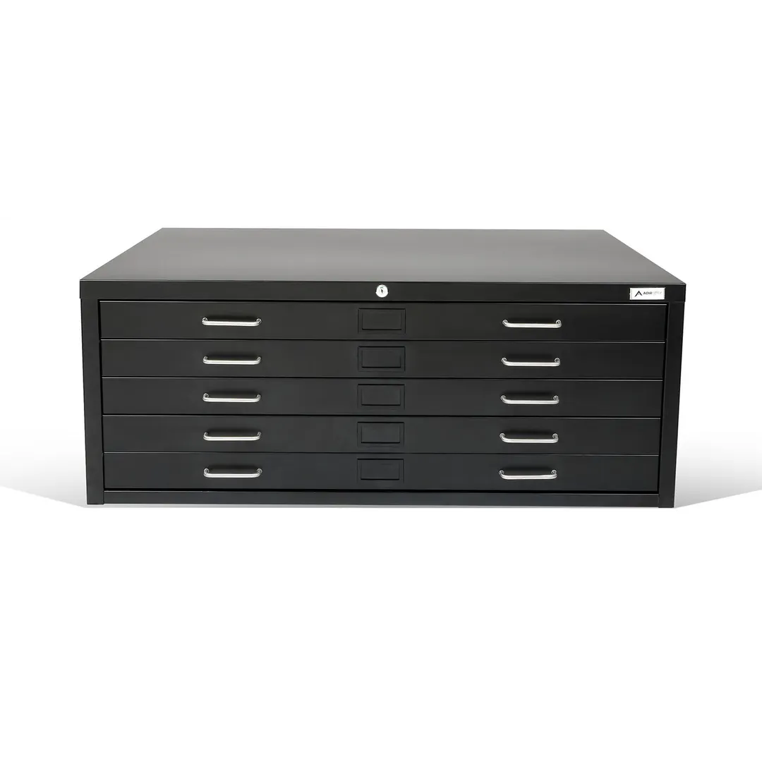 Alpine Industries ADIOF500-02 Vertical File Cabinet, 5 Drawers, Blueprint, Heavy Gauge Steel