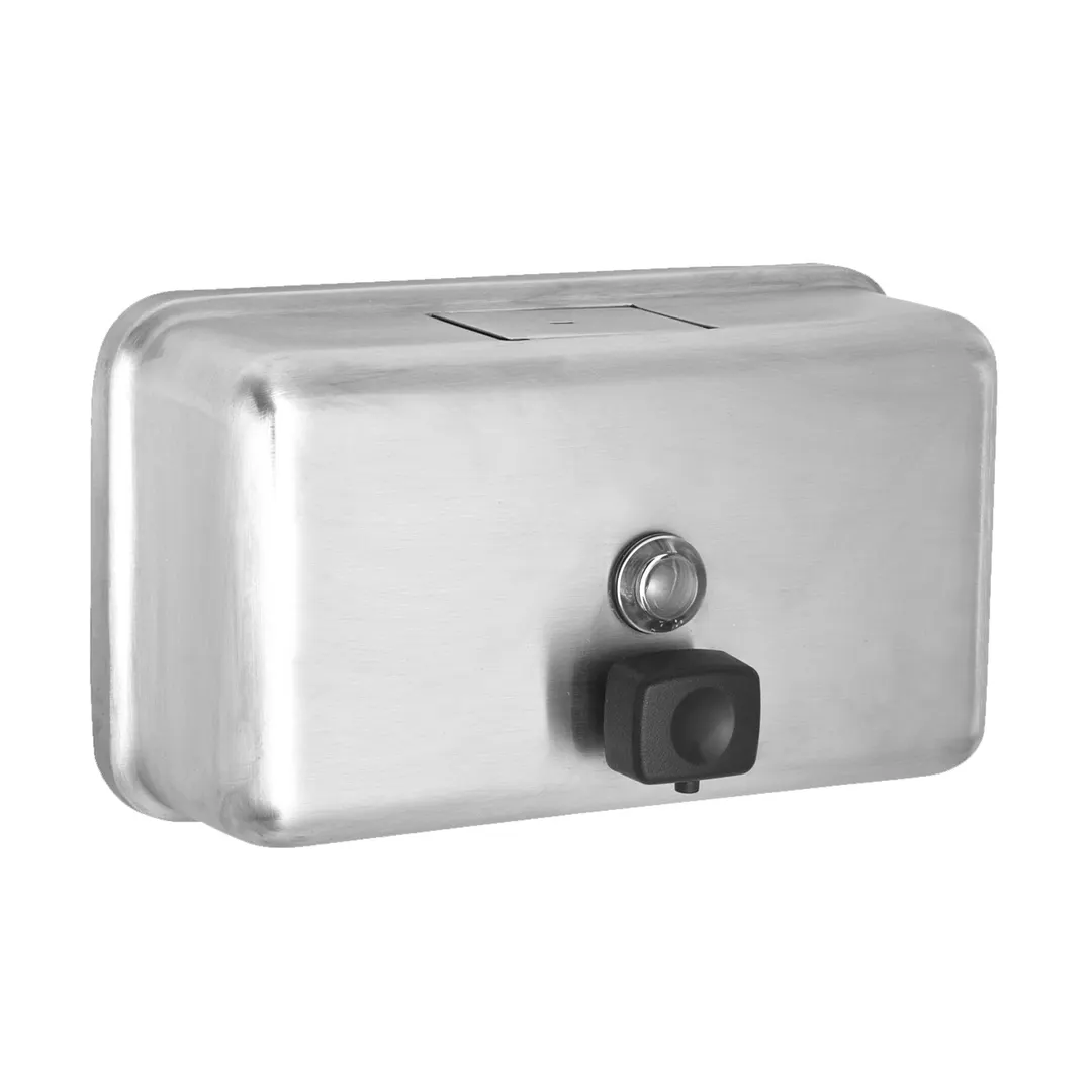 Alpine Industries ALP424-SSB Soap Dispenser, Horizontal Wall Mount