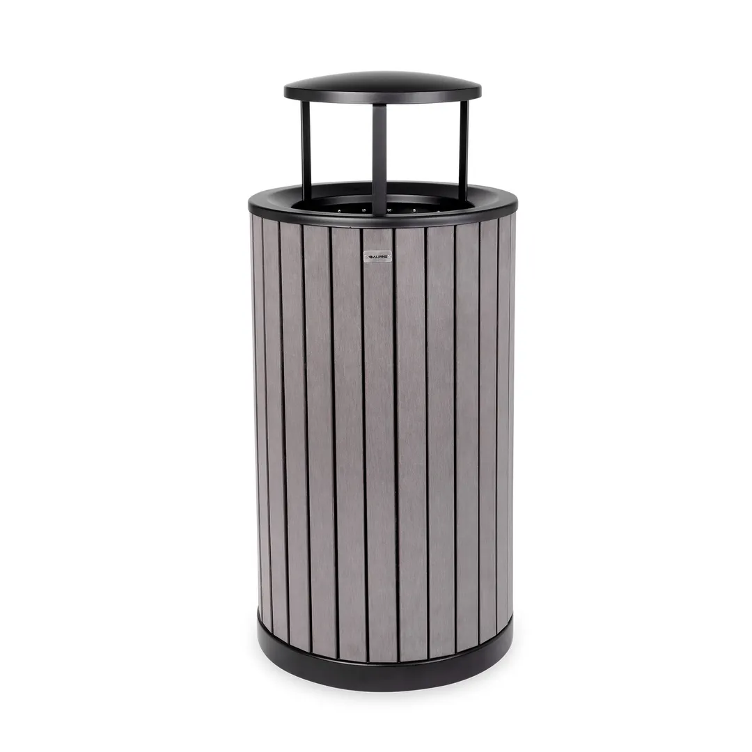 Alpine Industries ALP4400-01-GRY-RB Trash Container, 32 Gallon (121 Liter)