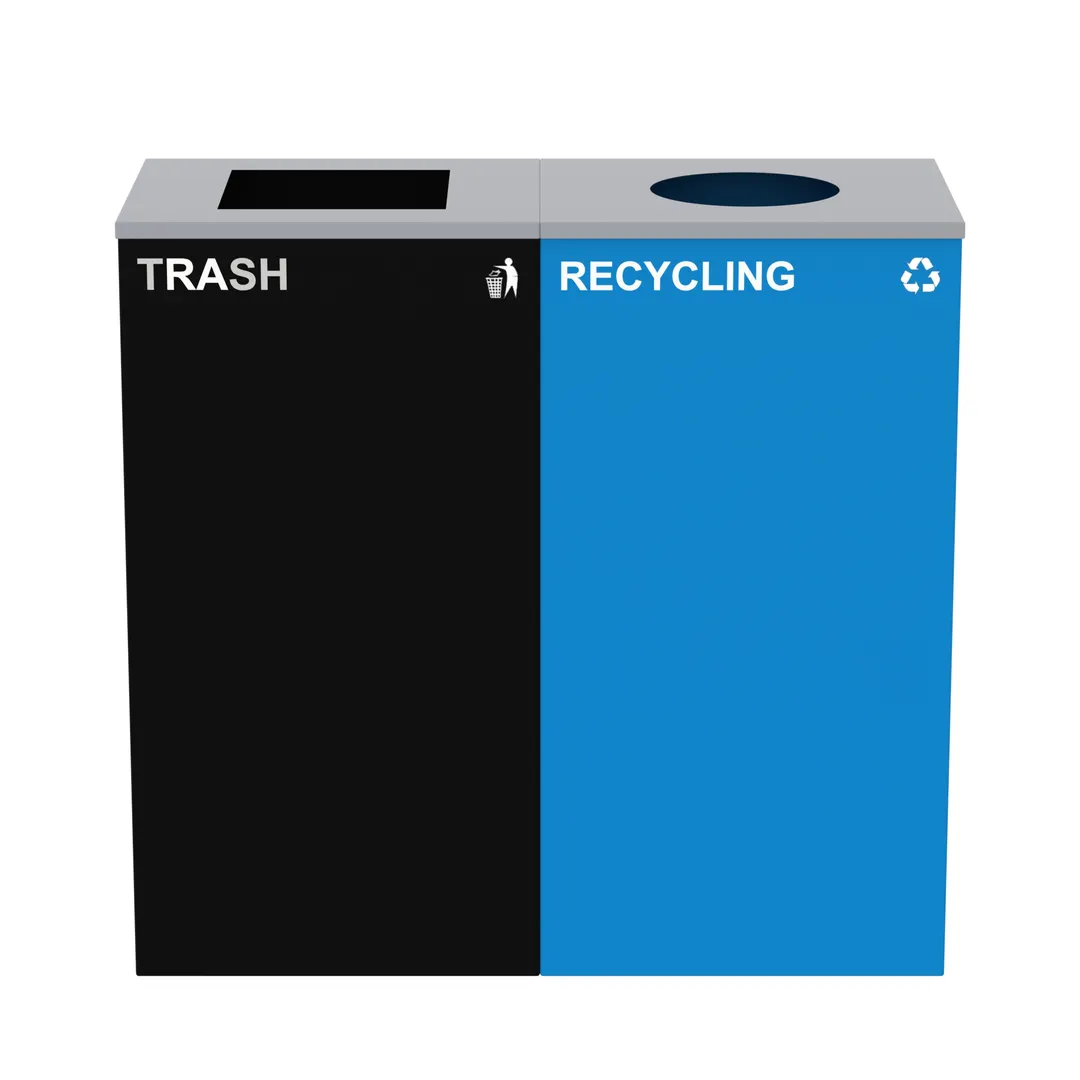 Alpine Industries ALP4450-BLK-KIT6 Metal Recycling Receptacle / Container