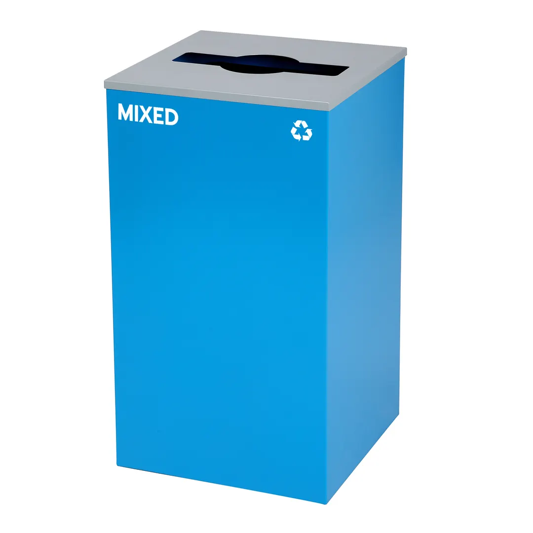 Alpine Industries ALP4450-KIT-BLU-M-MIX Metal Recycling Receptacle / Container