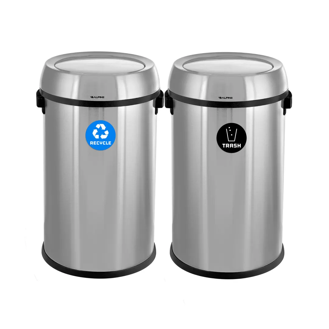Alpine Industries ALP470-65L-1-R-T Recycling Receptacle & Trash Compost