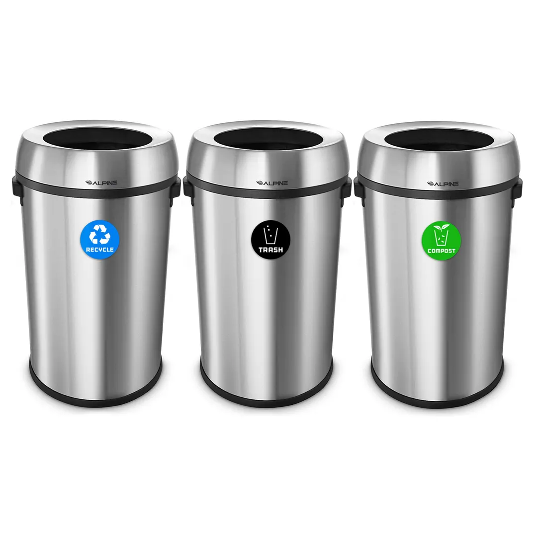 Alpine Industries ALP470-65L-R-T-CO Recycling with Trash & Compost Station