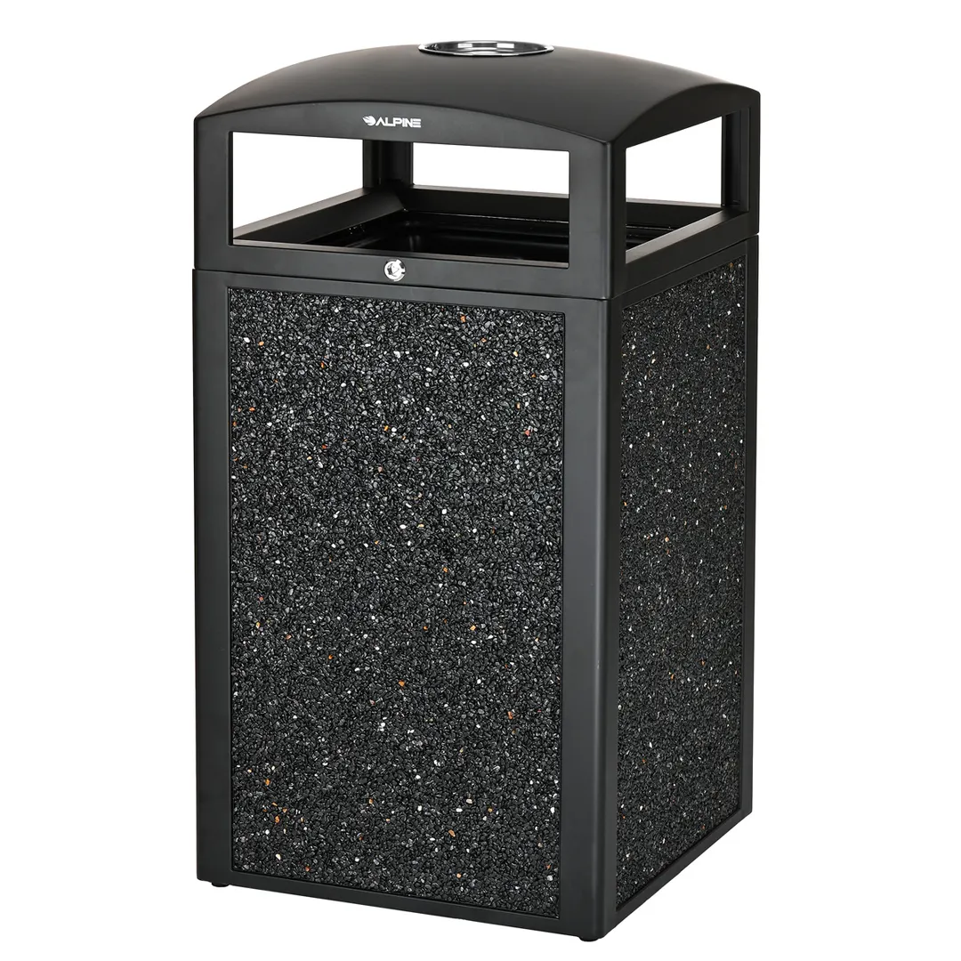 Alpine Industries ALP472-40-GRYS All Weather Trash Container, 40 Gal.