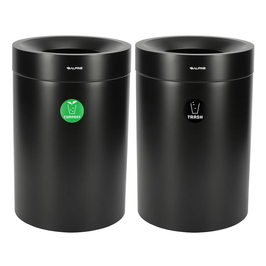 Alpine Industries ALP475-50-BLK-CO-T Compost Bin & Trash Can, 50 Gallon