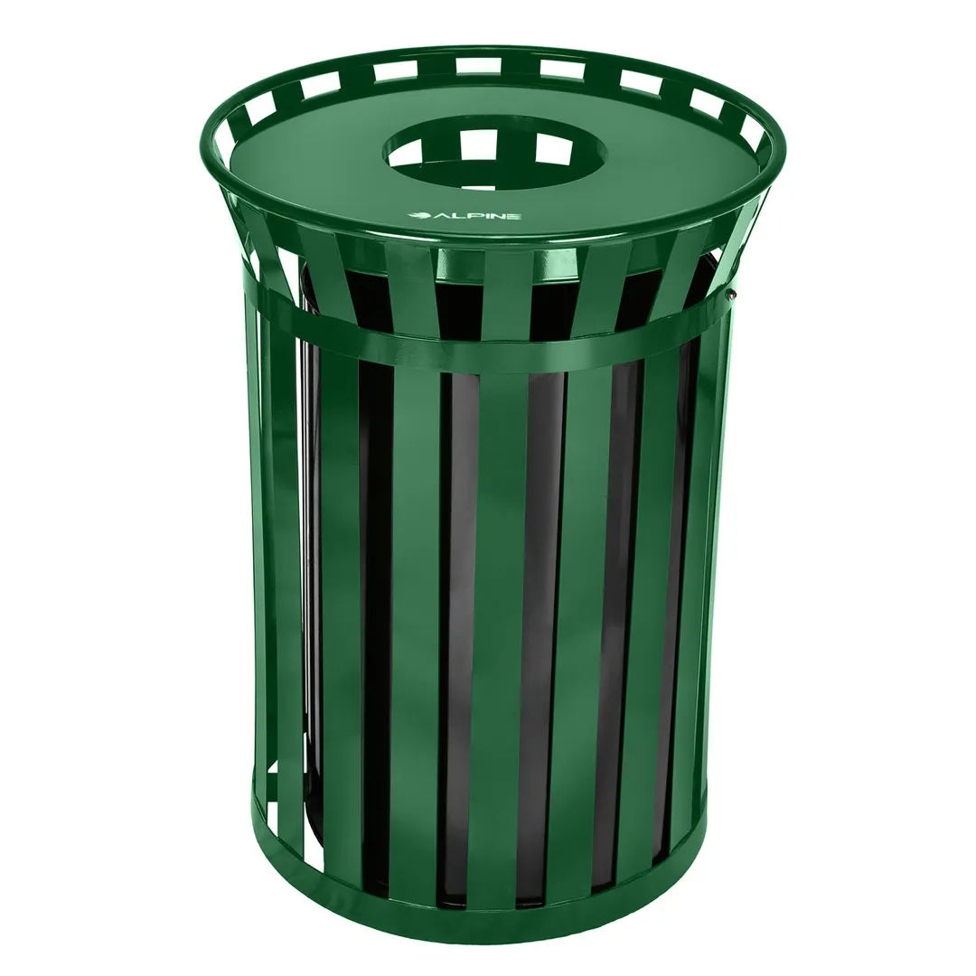 Alpine Industries ALP479-38-GRN Alpine Industries Outdoor Metal Waste Receptacle