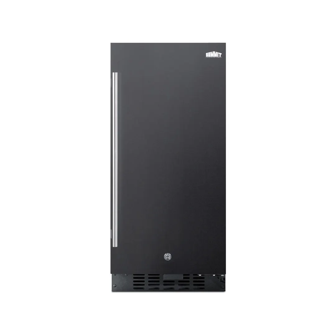 Summit ALR15B 15" Built-in or Freestanding Undercounter Refrigerator in Black, 2.2 cu. ft.