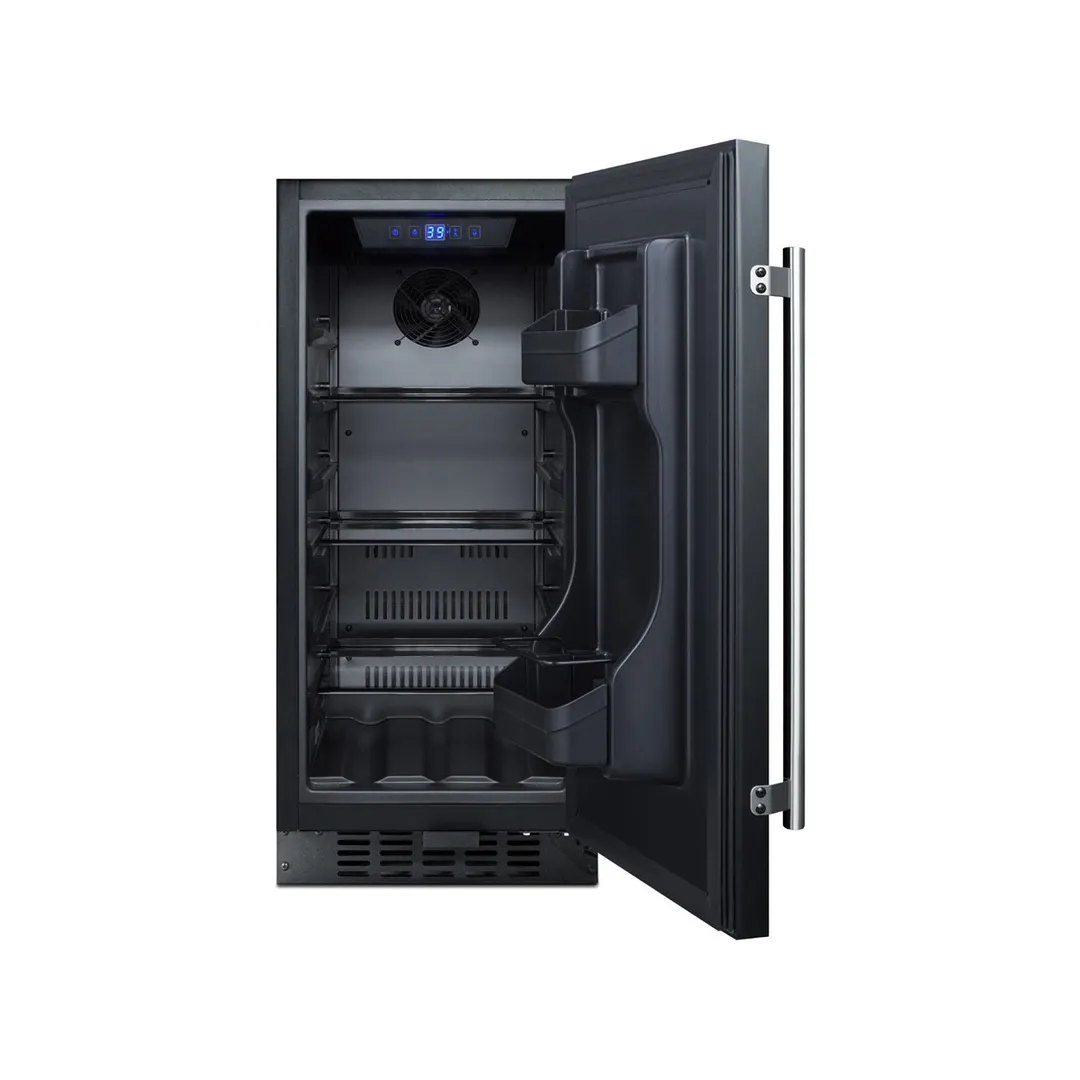 Summit ALR15B 15" Built-in or Freestanding Undercounter Refrigerator in Black, 2.2 cu. ft.